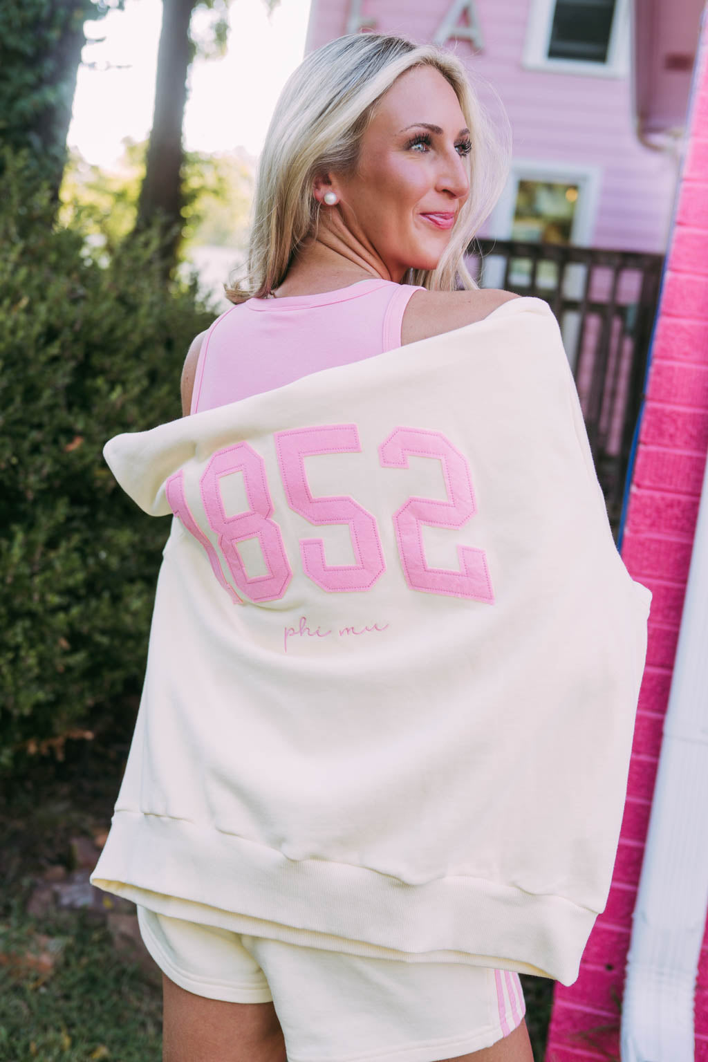 Phi Mu Vintage Varsity Mockneck