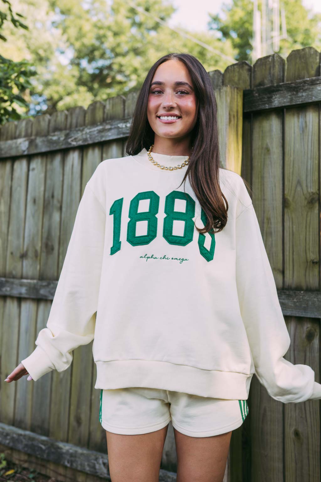 Alpha Chi Omega Vintage Varsity Mockneck