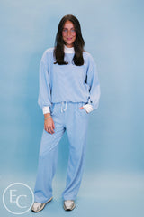 Emerson Coast Blue/White Striped Mockneck and Pants Set