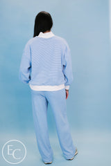 Emerson Coast Blue/White Striped Mockneck and Pants Set