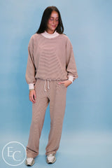 Emerson Coast Tan/Cream Striped Mockneck and Pants Set