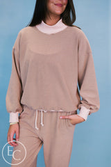 Emerson Coast Tan/Cream Striped Mockneck and Pants Set