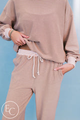 Emerson Coast Tan/Cream Striped Mockneck and Pants Set
