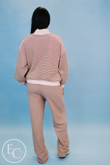 Emerson Coast Tan/Cream Striped Mockneck and Pants Set