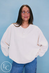 Emerson Coast Waffle Knit Henley Sweatshirt