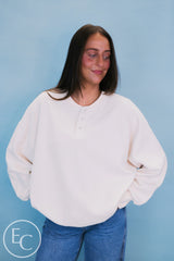 Emerson Coast Waffle Knit Henley Sweatshirt