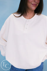 Emerson Coast Waffle Knit Henley Sweatshirt