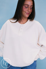 Emerson Coast Waffle Knit Henley Sweatshirt