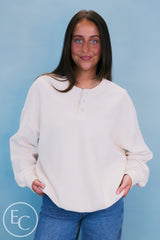 Emerson Coast Waffle Knit Henley Sweatshirt