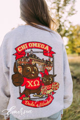 Chi Omega Spirit Owls Dude's Weekend Crewneck