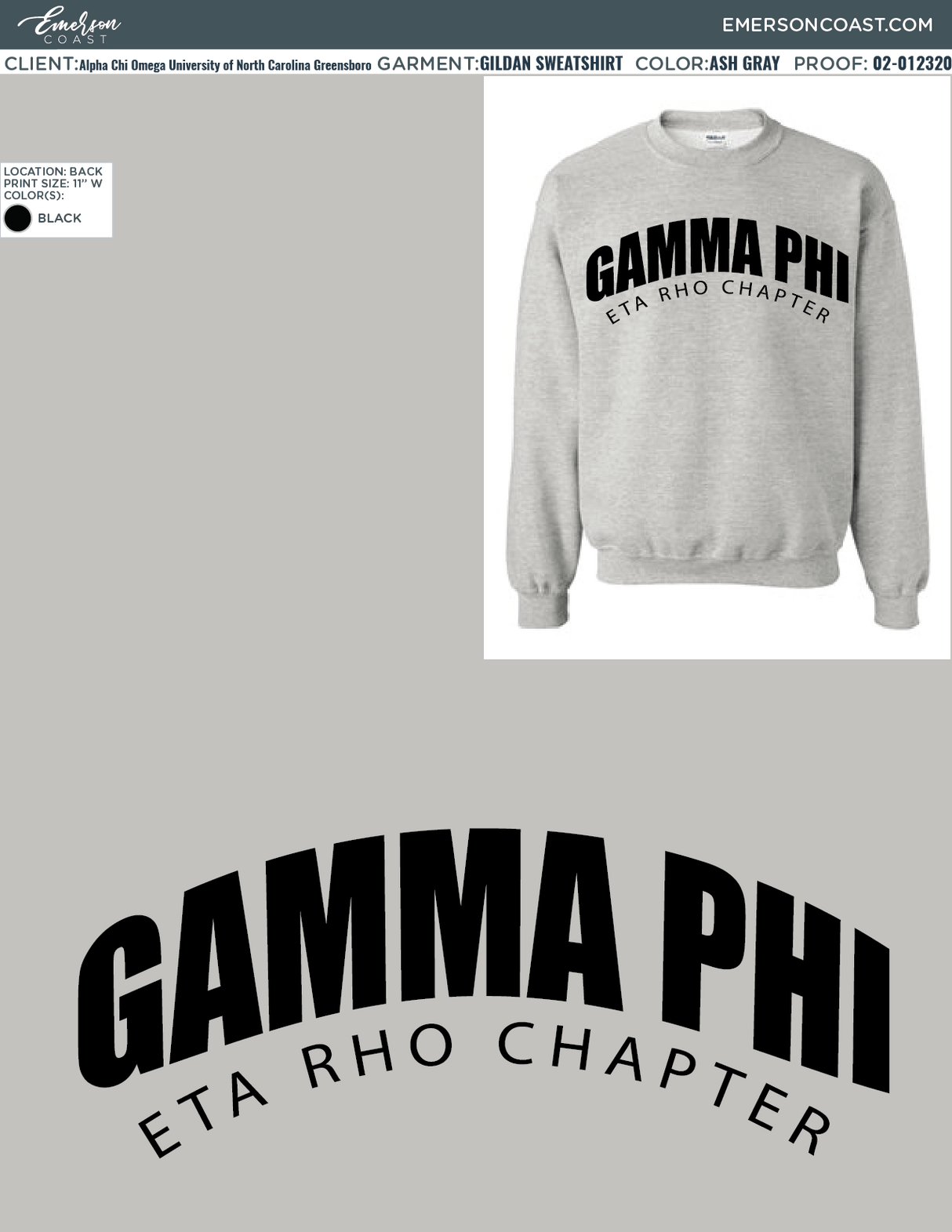 02-012320 Gamma Phi Beta University of Nevada Las Vegas Vintage Sweatshirt 2020-01