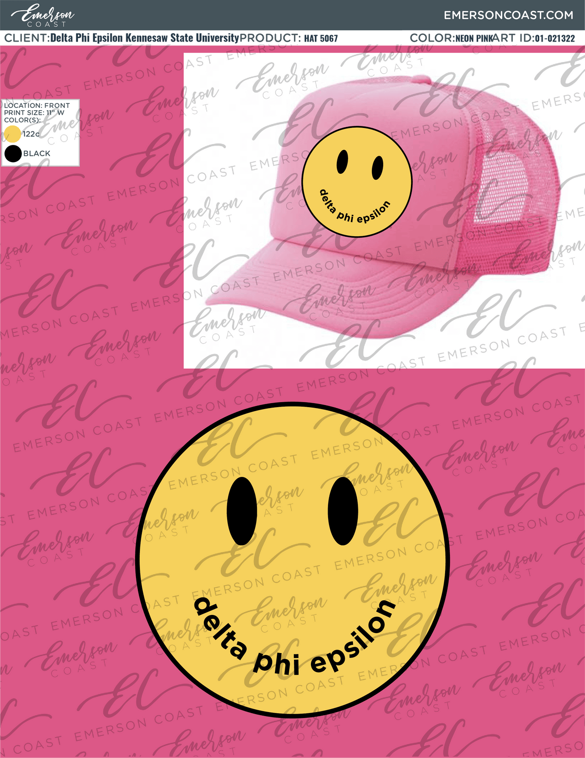 01-021322 Delta Phi Epsilon Kennesaw State University Hat 2022-01