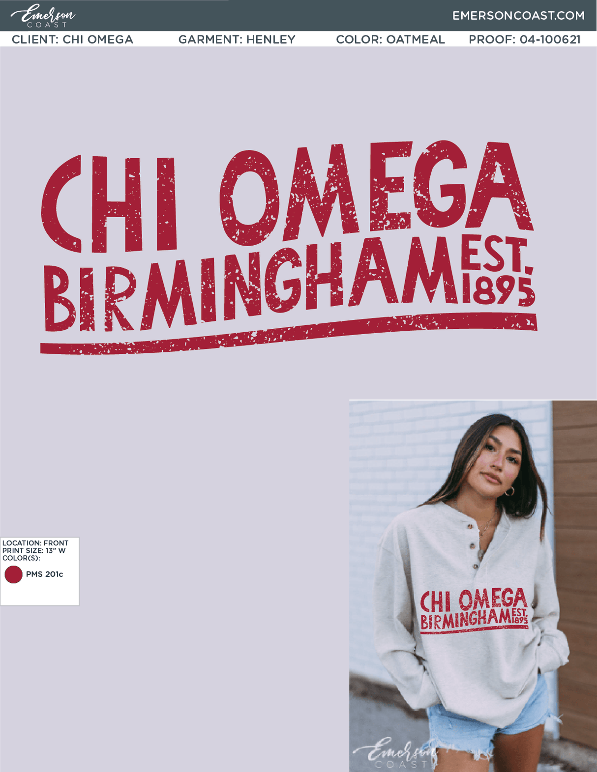 04-100621 Chi Omega Birmingham-Southern College Oatmeal Henley 2021-01
