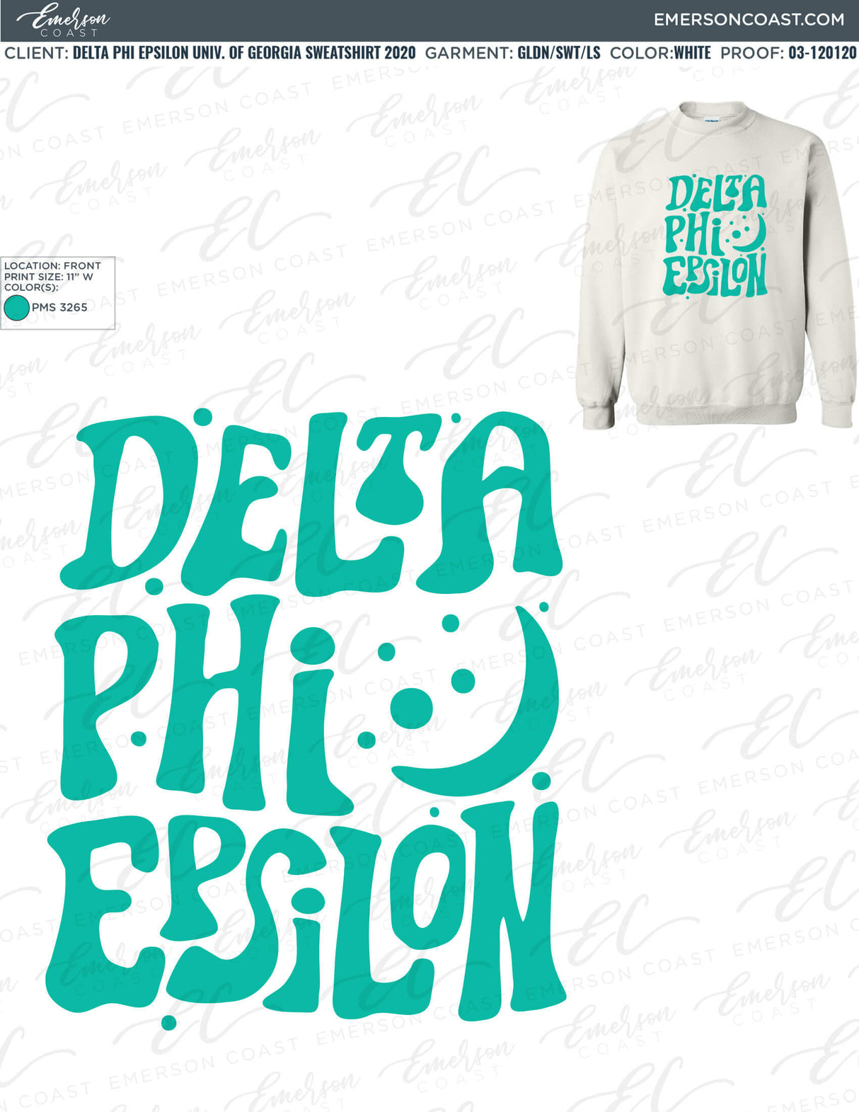 03-120120 Delta Phi Epsilon University of Georgia Sweatshirt 2020