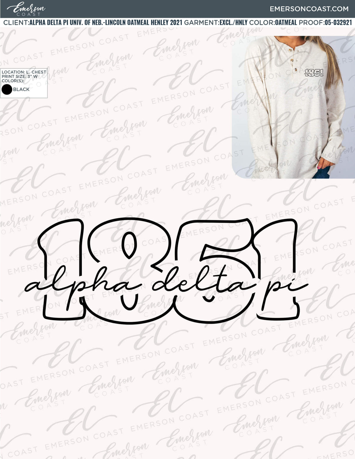 05-032921 Alpha Delta Pi University of Nebraska-Lincoln Oatmeal Henley 2021