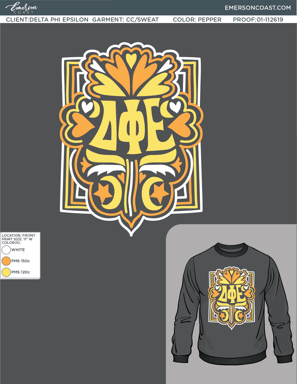01-112619 Delta Phi Epsilon University of Georgia Sweatshirts 2019-02