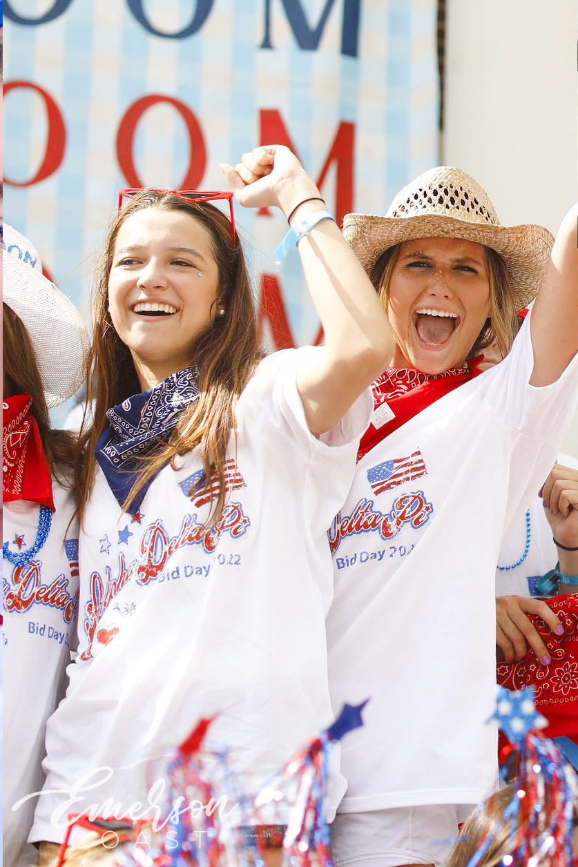 Alpha Delta Pi Bid Day American Themed Henley Tee