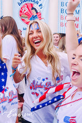 Alpha Delta Pi Bid Day American Themed Henley Tee