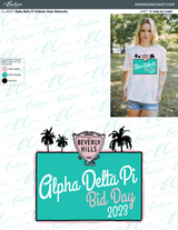 Alpha Delta Pi Beverly Hills Bid Day Tee