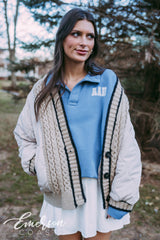Alpha Delta Pi Preppy Oversized Collared Crew