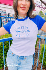 Alpha Delta Pi Royal Blue Bow Baby Tee