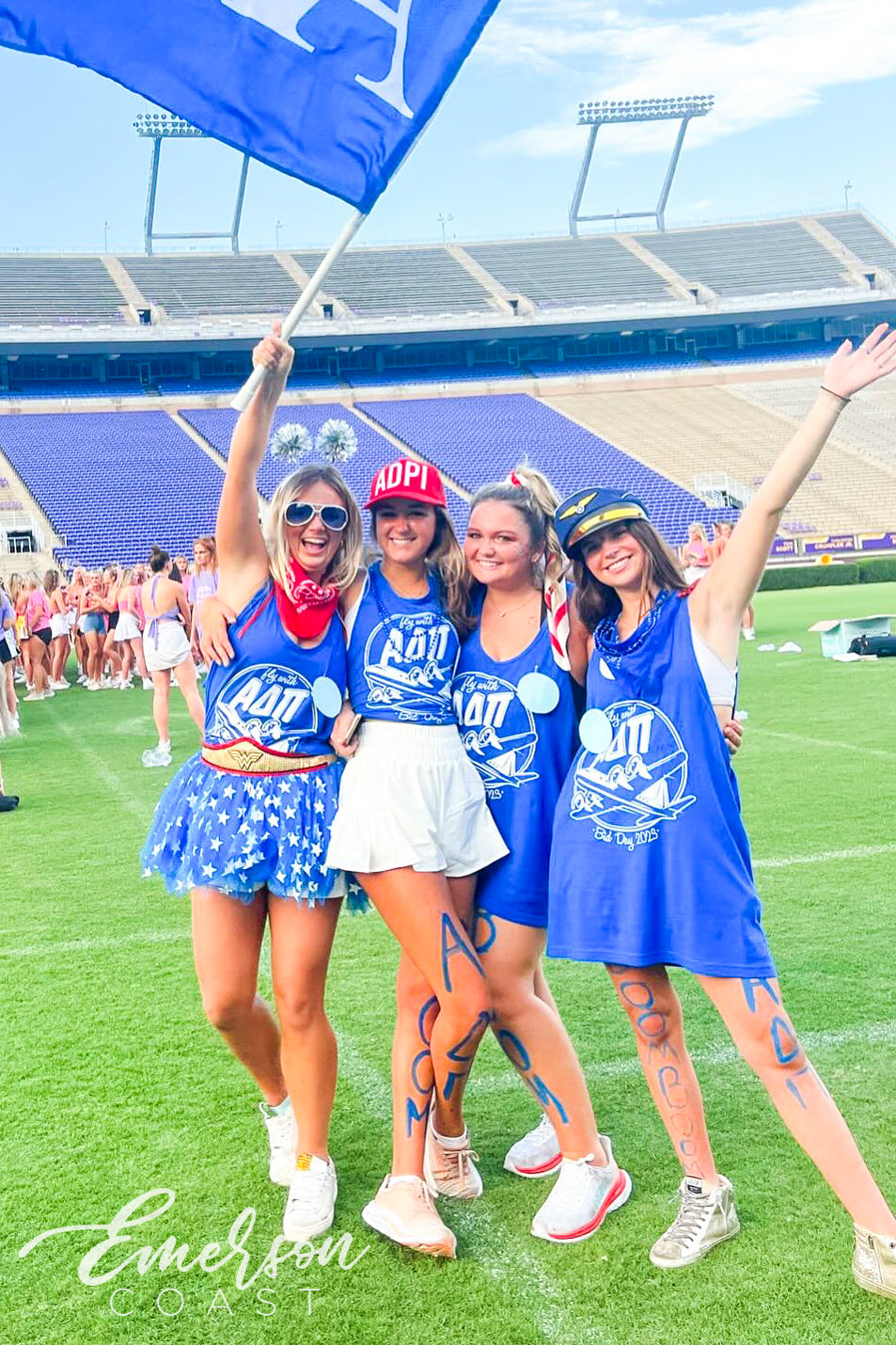 ADPi Fly First and Finest Bid Day Tank