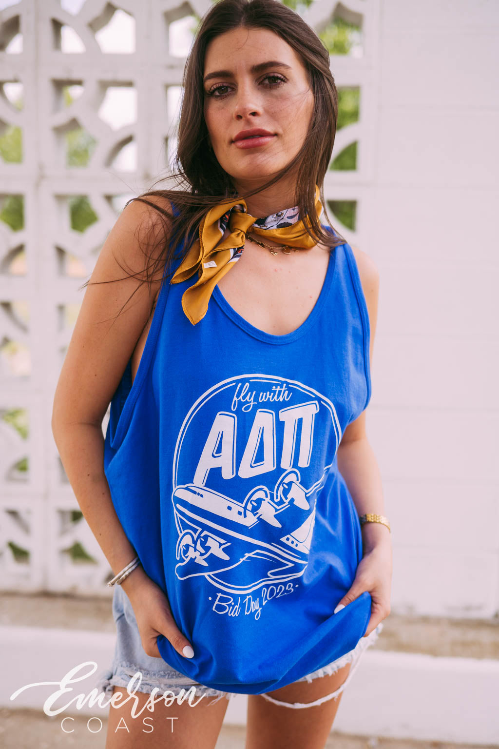 Adpi Store ADPi Fly First and Finest Bid Day Tank - Emerson Coast