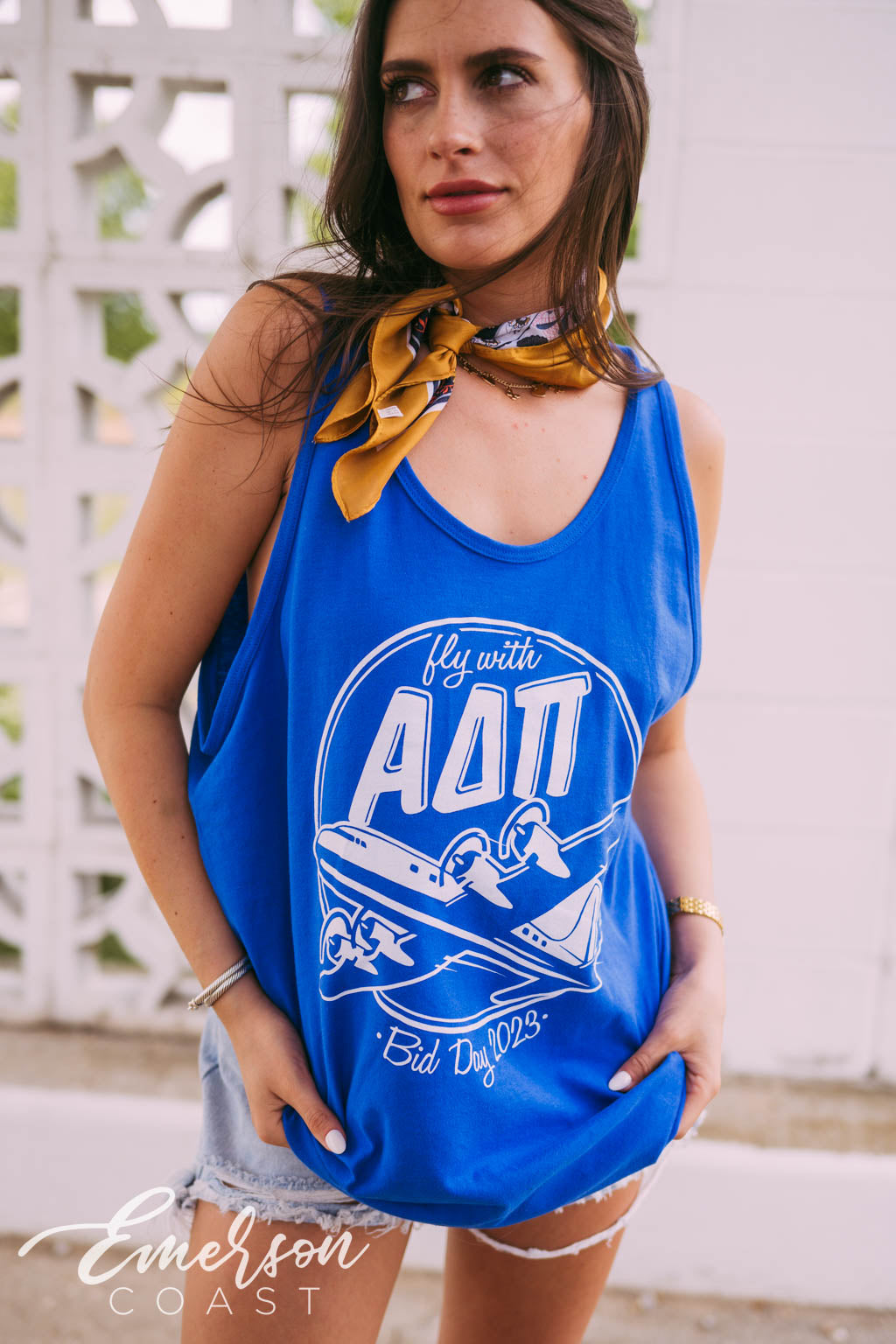 ADPi Fly First and Finest Bid Day Tank