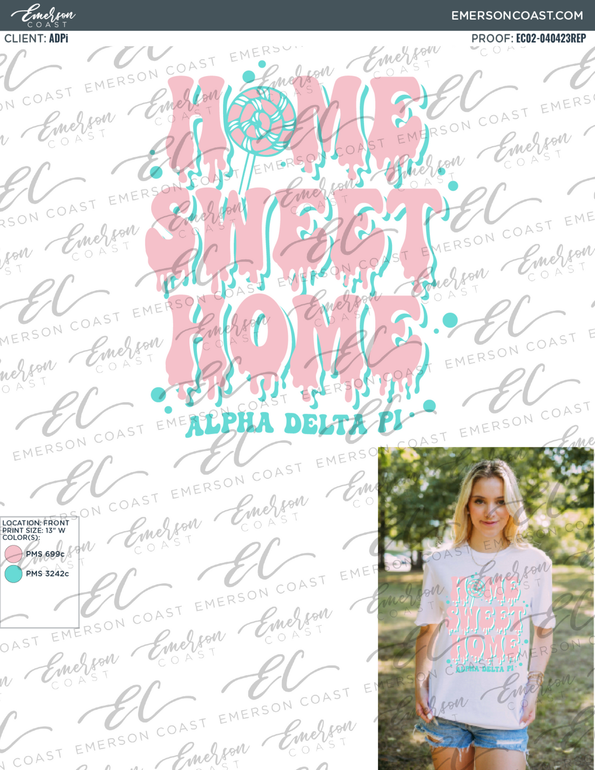 Alpha Delta Pi Home Sweet Home Bid Day Tee