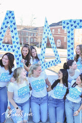Alpha Delta Pi Keeping Families Close Bubble Font Tshirt