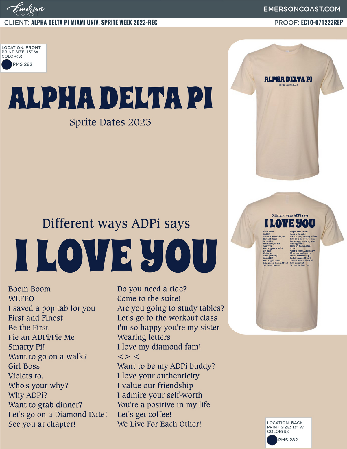 Alpha Delta Pi Different Ways ADPi Says I Love You Tee