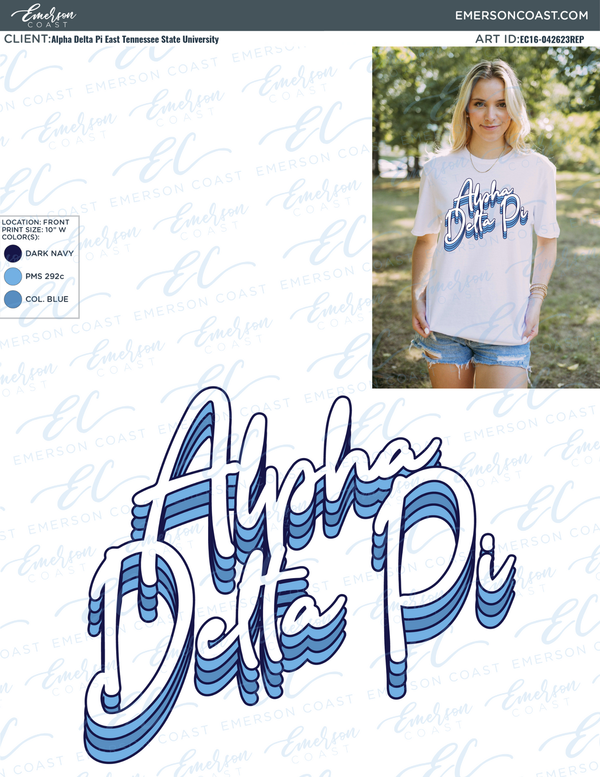 Alpha Delta Pi 3D Script Recruitment Tee