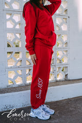 Alpha Delta Pi Hot Red Hoodie and Jogger Set