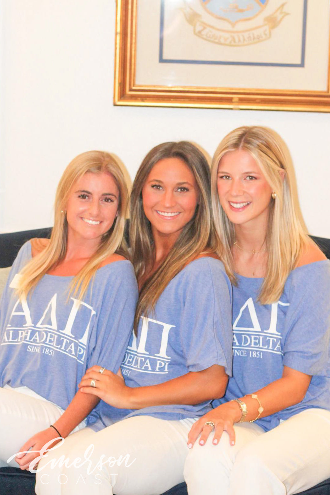Alpha Delta Pi Blue Slouchy Recruitment Tee