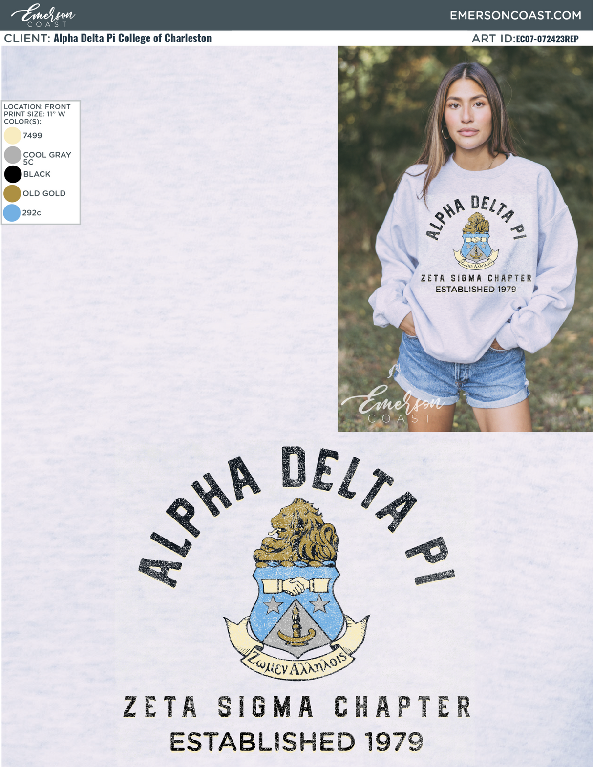 Alpha Delta Pi Crest Ribbed Tank & Crewneck
