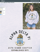 Alpha Delta Pi Crest Ribbed Tank & Crewneck