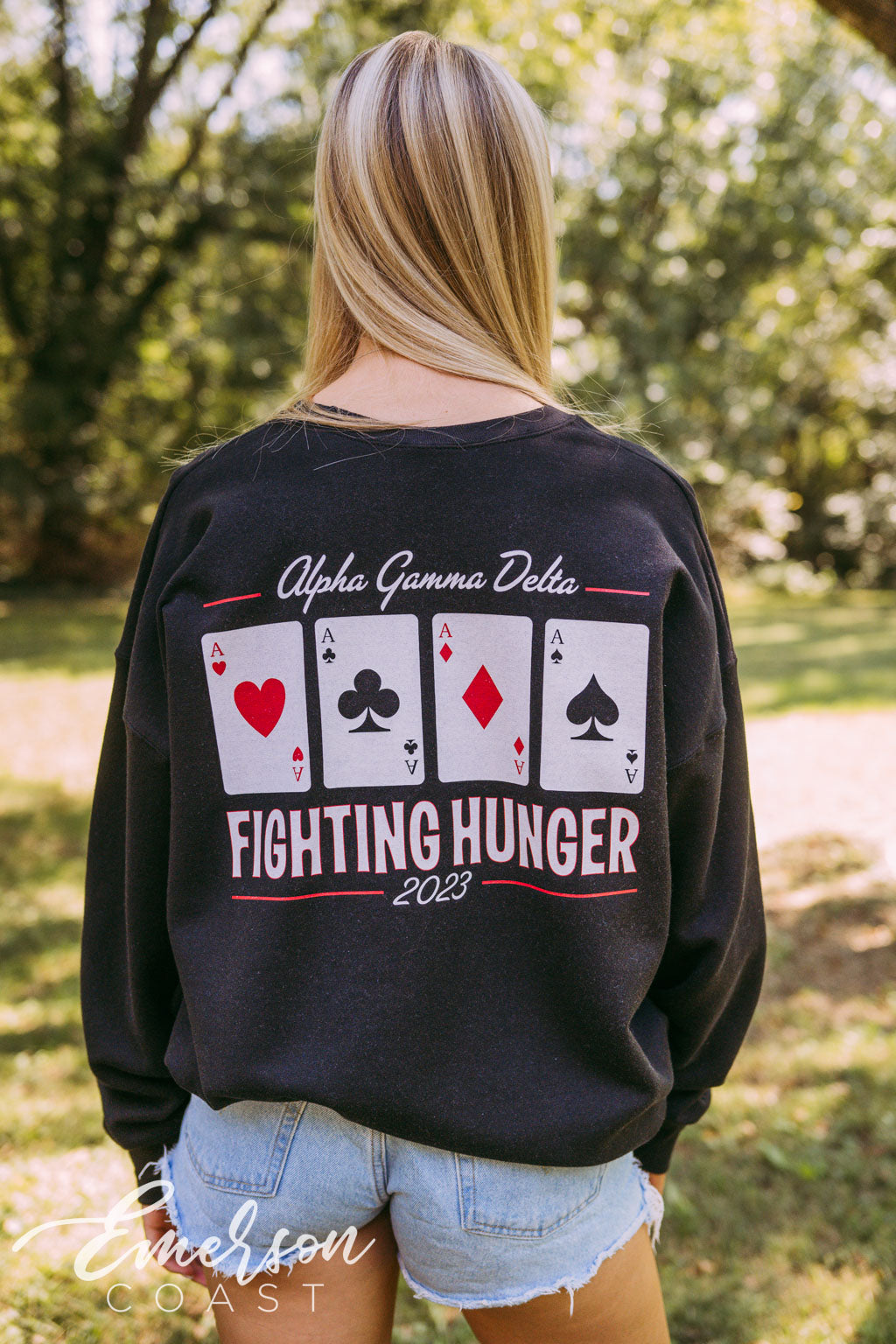 Alpha Gamma Delta Fighting Hunger Poker Longsleeve