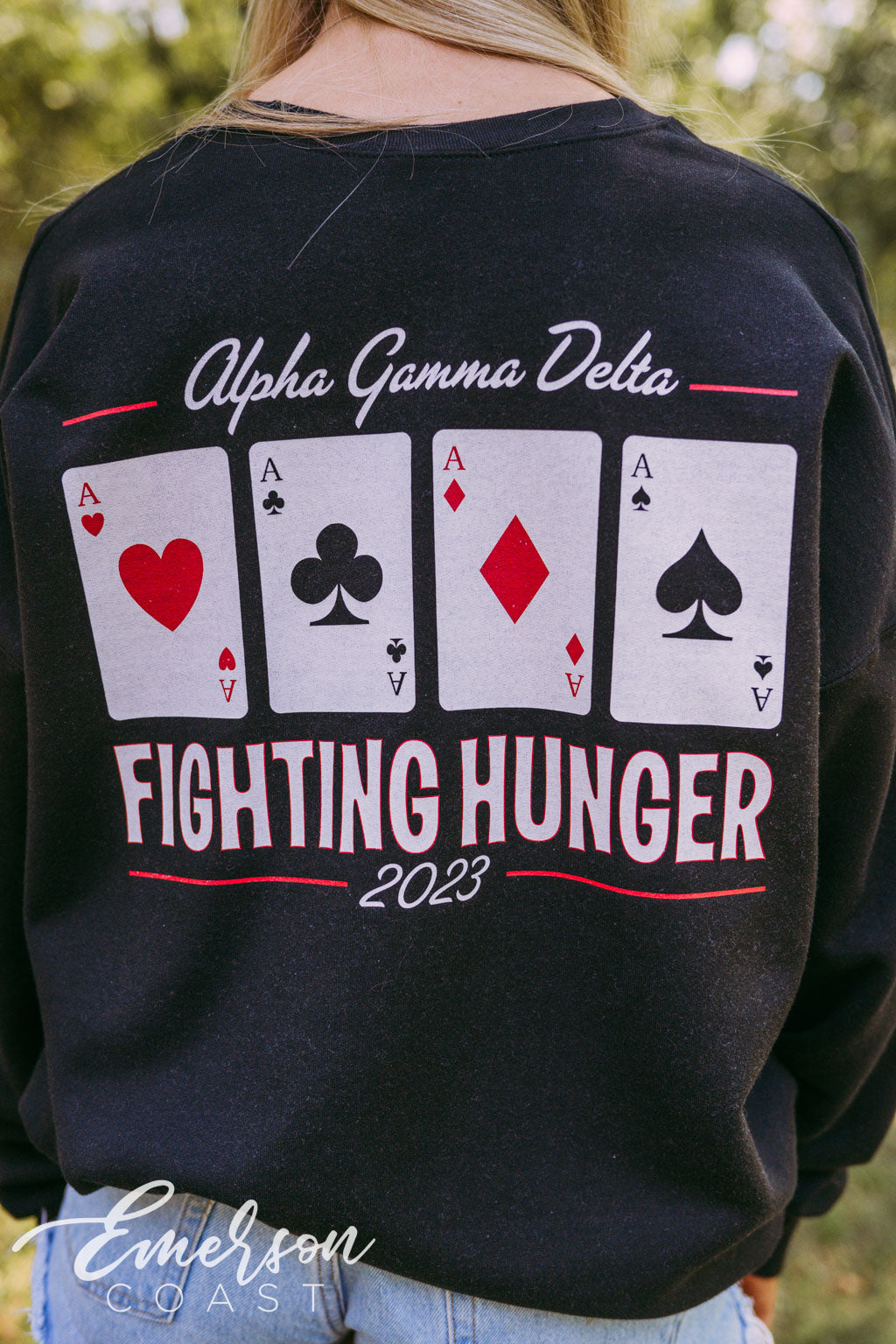 Alpha Gamma Delta Fighting Hunger Poker Longsleeve