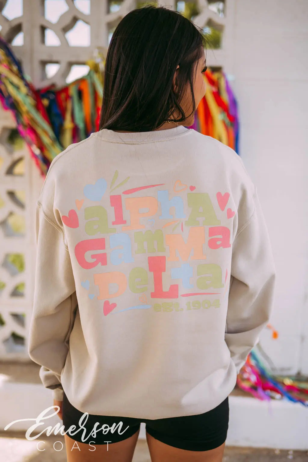 Alpha Gamma Delta Hearts Crewneck