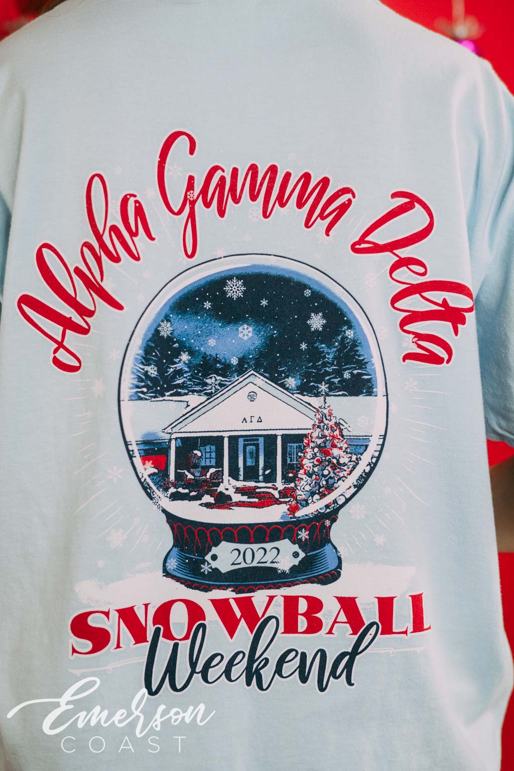 Alpha Gamma Delta Snowball Weekend Pocket Tee