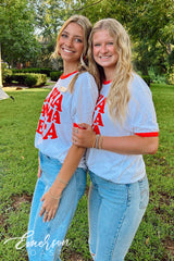 Alpha Gamma Delta Red Ringer Tee