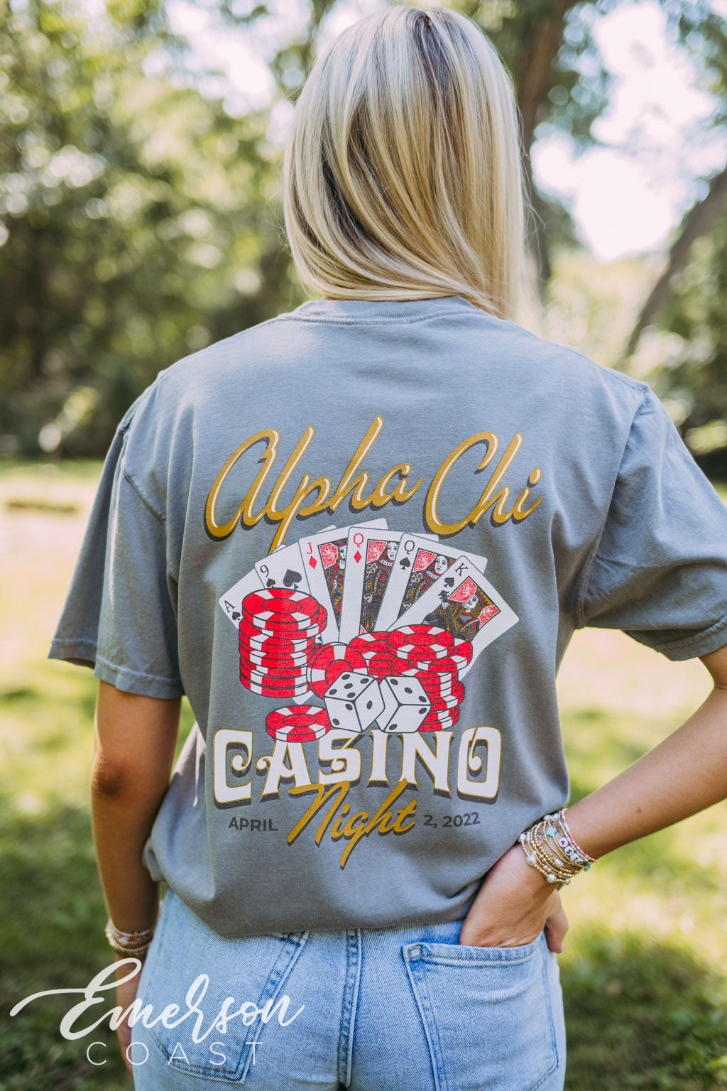Alpha Chi Casino Night Pocket Tee