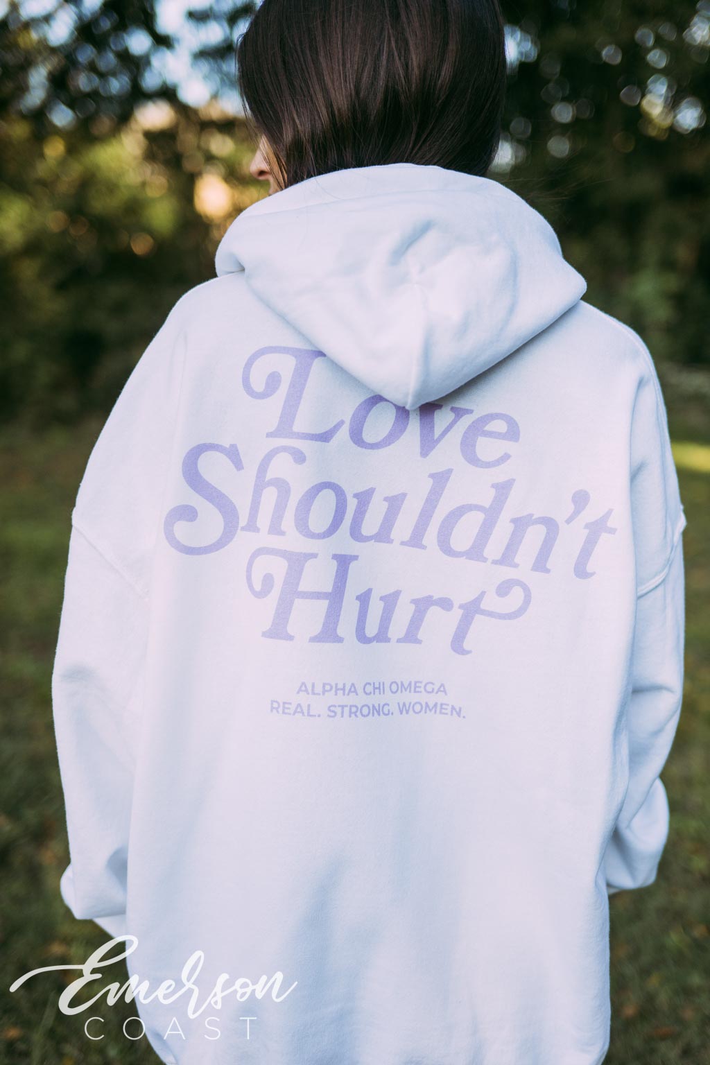Alpha Chi Omega Love Shouldn't Hurt Hoodie