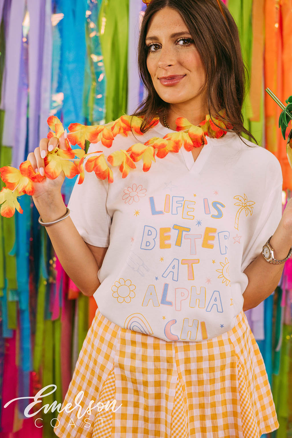 Alpha Chi Omega Paradise Bid Day Notch Tee