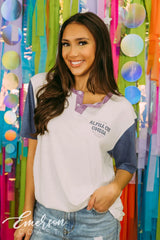 Alpha Chi Real Strong Women Short Sleeve Henley