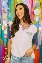 Alpha Chi Real Strong Women Short Sleeve Henley