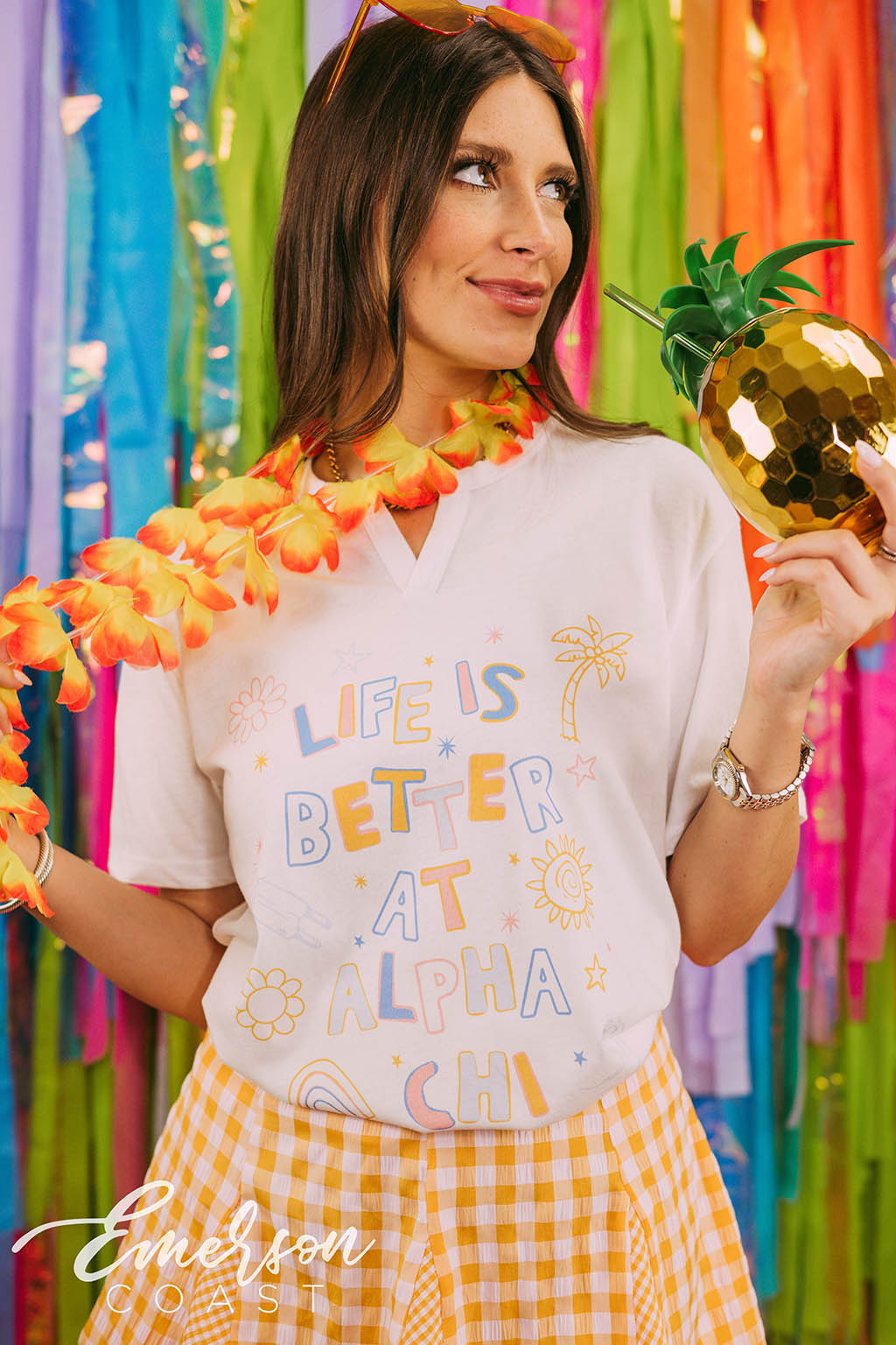 Alpha Chi Omega Paradise Bid Day Notch Tee