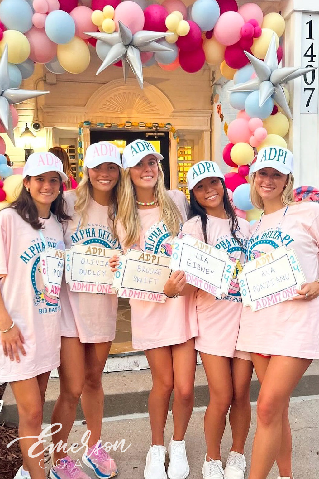 Alpha Delta Pi East Carolina University Admit One Ticket Bid Day Tee