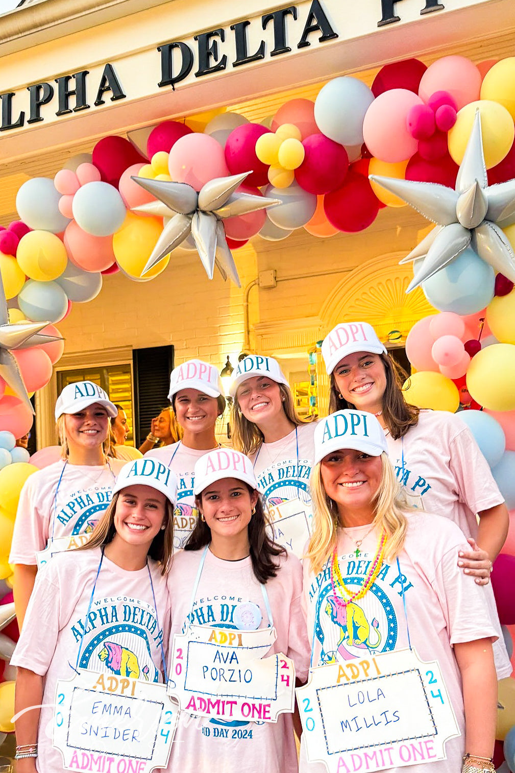 Alpha Delta Pi East Carolina University Admit One Ticket Bid Day Tee