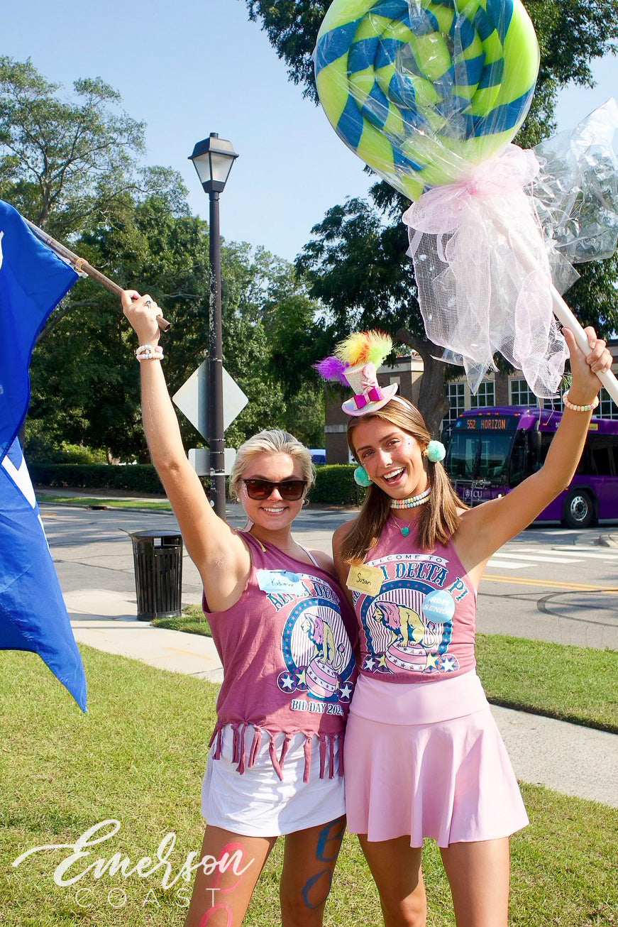 Alpha Delta Pi East Carolina University Admit One Ticket Bid Day Tee